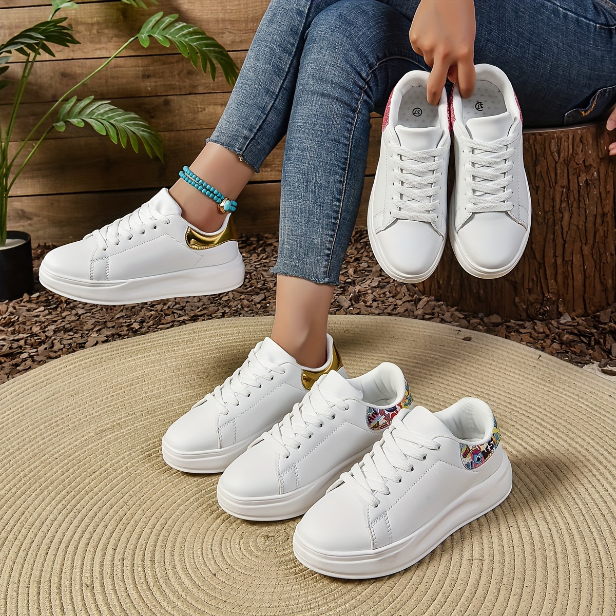 Women's Solid Color Sneakers, Casual Lace Up Outdoor Shoes, Comfortable Low Top Sport Shoes
Women's Solid Color Sneakers, Casual Lace Up Outdoor Shoes, Comfortable Low Top Sport Shoes