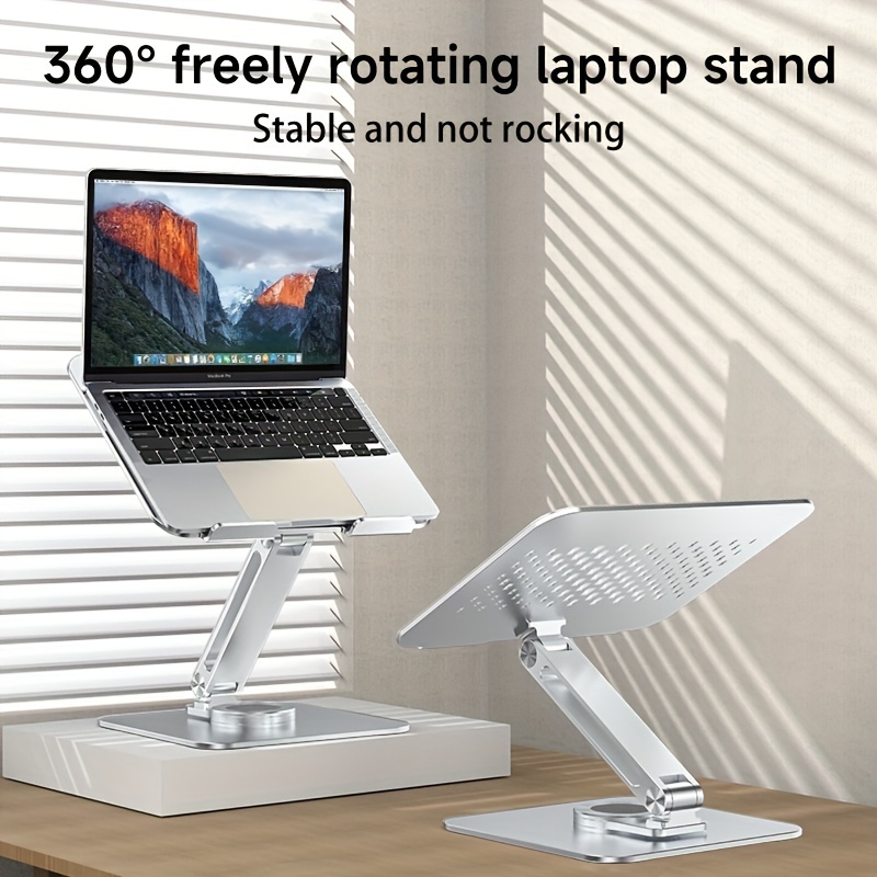 Adjustable Aluminum Laptop Stand With 360° Rotating Base - Ergonomic, Foldable Design For Work, Dual Adjustment Knobs, Sturdy & Non-slip, Fits Macbook/all Laptops Up To 16" - Ideal For Home Office
Adjustable Aluminum Laptop Stand With 360° Rotating Base - Ergonomic, Foldable Design For Work, Dual Adjustment Knobs, Sturdy & Non-slip, Fits Macbook/all Laptops Up To 16" - Ideal For Home Office