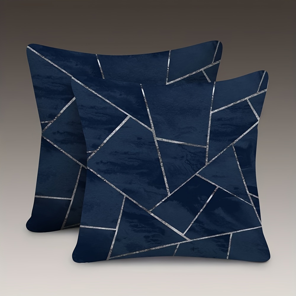 2pcs Blue & Silvery Geometric Pillowcases, 18x18 Inch - Soft Short Plush, Double-sided Room And Bedroom Decor, Zip Closure, Machine Washable
2pcs Blue & Silvery Geometric Pillowcases, 18x18 Inch - Soft Short Plush, Double-sided Room And Bedroom Decor, Zip Closure, Machine Washable