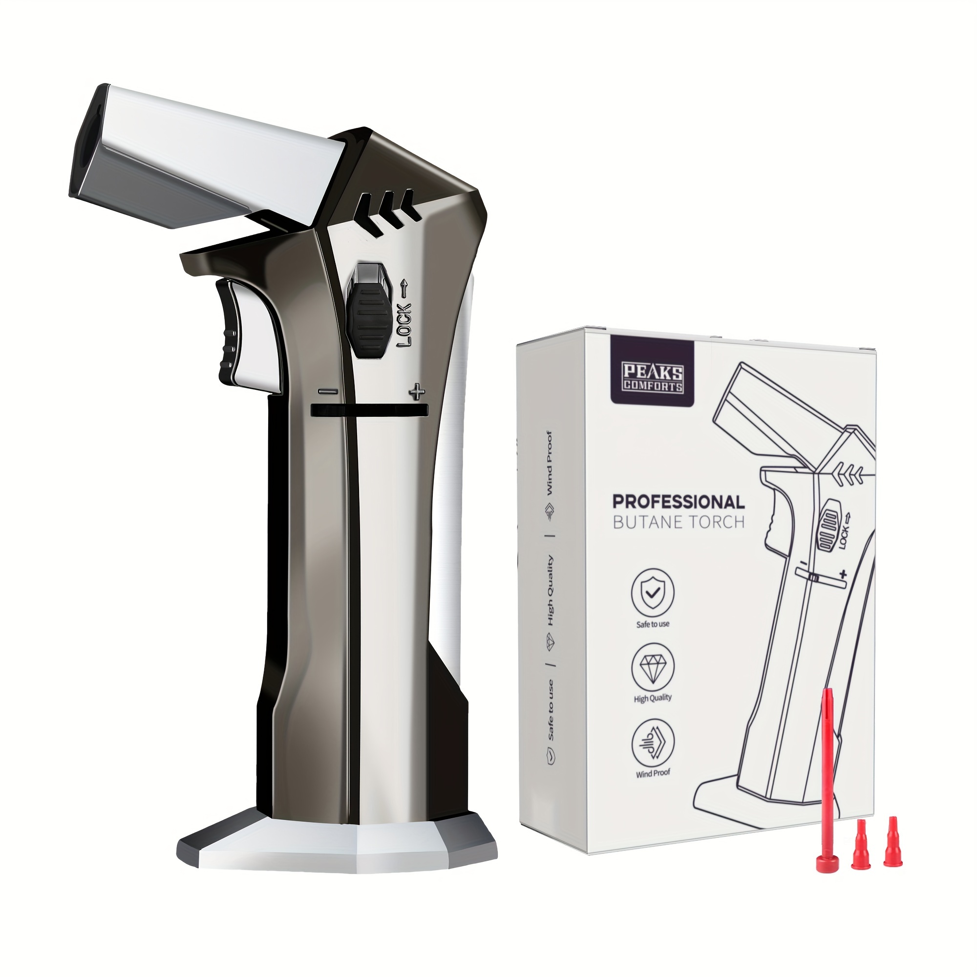 Butane Torch, Blow Torch, Lightweight Kitchen Torch, Creme Brulee Torch, , Kitchen Torch, Cooking Torch For Food Baking Crafts Bbq Creme (butane Gas Not Included)
Butane Torch, Blow Torch, Lightweight Kitchen Torch, Creme Brulee Torch, , Kitchen Torch, Cooking Torch For Food Baking Crafts Bbq Creme (butane Gas Not Included)
