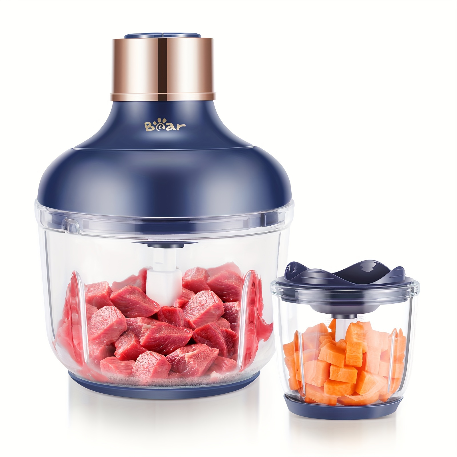 Bear , Electric Food Chopper With 2 Glass Bowls (8 Cup+2.5 Cup), 400w Power Grinder With 2 Sets Stainless Steel Blades, 2 For Meat, Vegetables, And
Bear , Electric Food Chopper With 2 Glass Bowls (8 Cup+2.5 Cup), 400w Power Grinder With 2 Sets Stainless Steel Blades, 2 For Meat, Vegetables, And