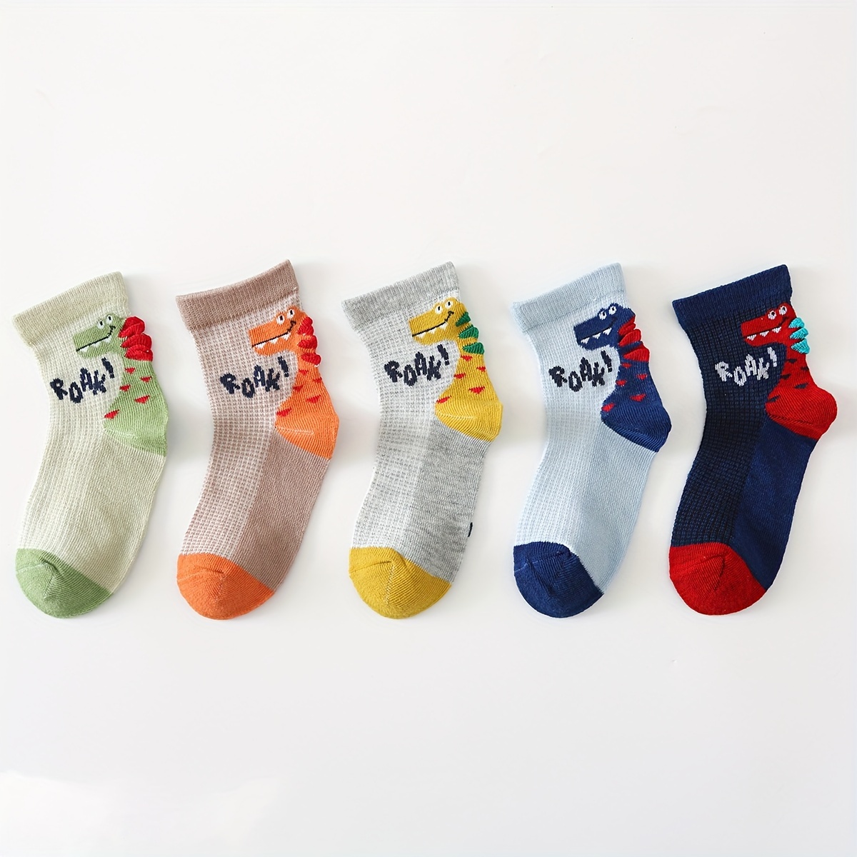 5 Pairs Of Boy's Cotton Blend Dinosaur Pattern Crew Socks, Comfy Breathable Casual Soft & Elastic Socks, Spring & Summer
5 Pairs Of Boy's Cotton Blend Dinosaur Pattern Crew Socks, Comfy Breathable Casual Soft & Elastic Socks, Spring & Summer