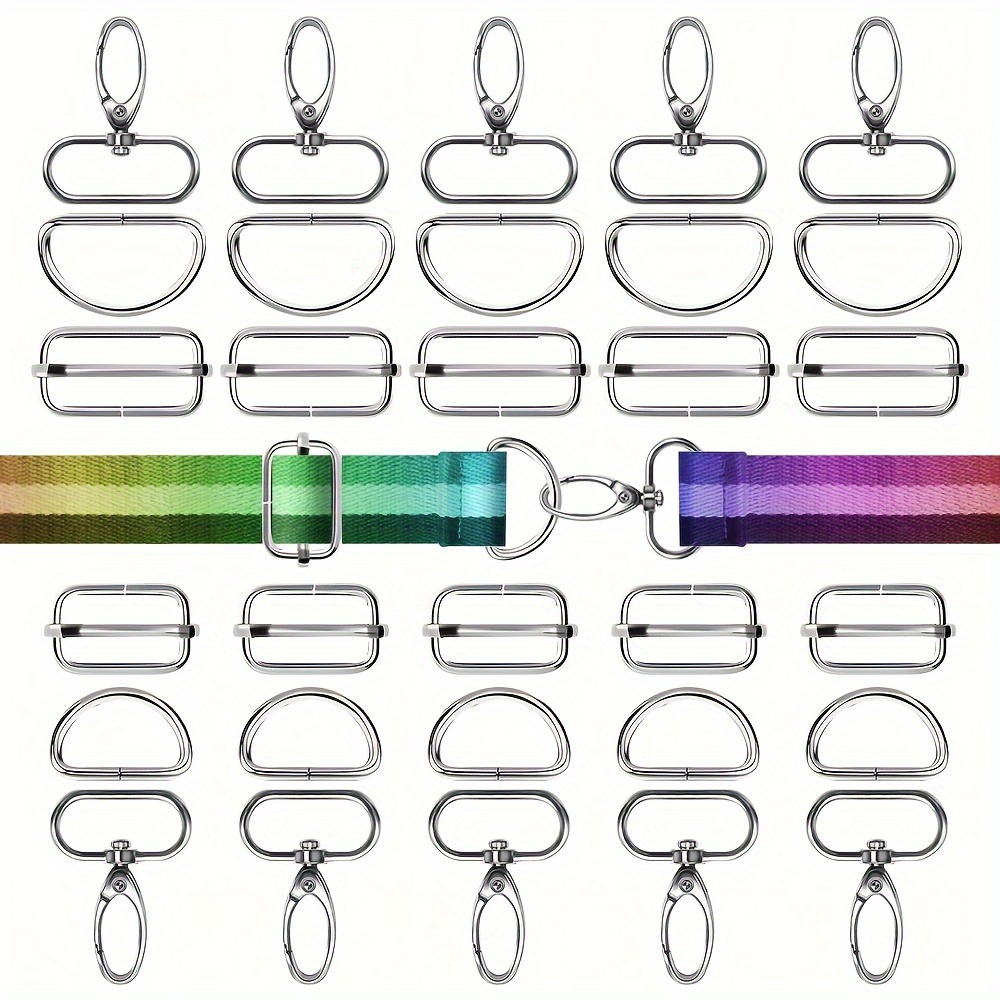 15pcs Heavy-duty Alloy D-ring Adjustment Buckles With Swivel Hooks - Ideal For Dog Collars, Backpacks & Wallets, Sliding Belt Clasps
15pcs Heavy-duty Alloy D-ring Adjustment Buckles With Swivel Hooks - Ideal For Dog Collars, Backpacks & Wallets, Sliding Belt Clasps