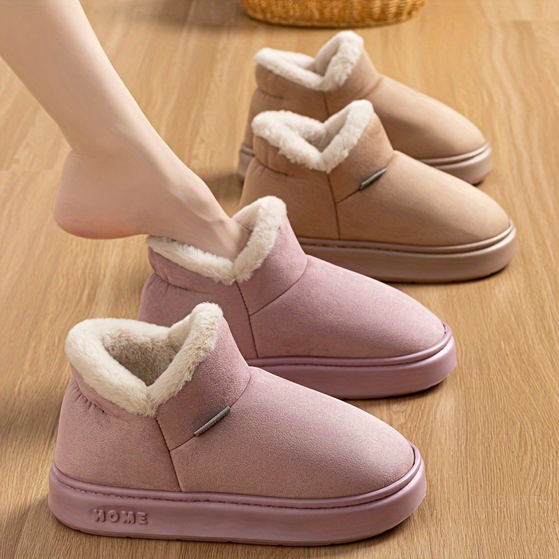 Women's Fleece Lined Slippers For Indoor And Outdoor Snow Boots Simple Warm And Comfortable Sole Couple Style Winter Slippers
Women's Fleece Lined Slippers For Indoor And Outdoor Snow Boots Simple Warm And Comfortable Sole Couple Style Winter Slippers