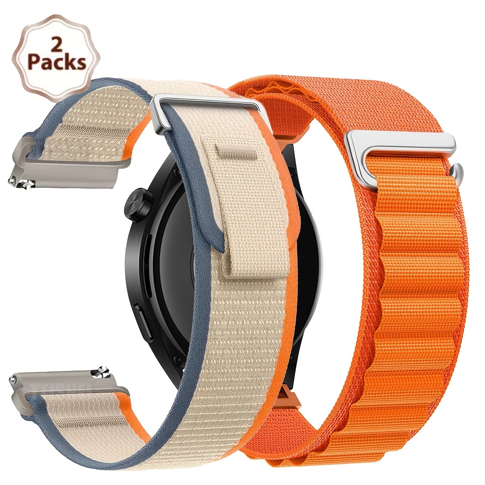 2-pack Nylon Watch Straps, 22mm/20mm, Compatible With 5/4/3/2/2e, Gtr 47mm, Samsung 7/6/5/4/6 Classic 44mm/40mm/45mm/46mm/42mm Gear Frontier, Water-resistant Sports Band, Nylon Material
2-pack Nylon Watch Straps, 22mm/20mm, Compatible With 5/4/3/2/2e, Gtr 47mm, Samsung 7/6/5/4/6 Classic 44mm/40mm/45mm/46mm/42mm Gear Frontier, Water-resistant Sports Band, Nylon Material
