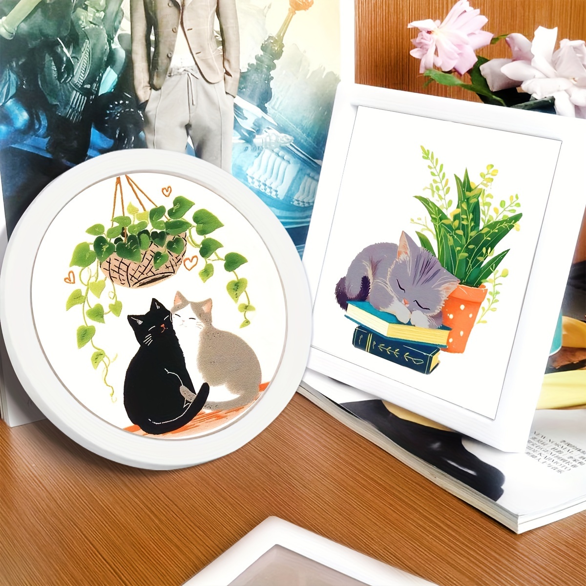 1 kit de point de croix sur le thème des chats, toile Aida 11CT, aiguille à broder 3 , bricolage pour débutants, thème animal toutes saisons, blanc
1 kit de point de croix sur le thème des chats, toile Aida 11CT, aiguille à broder 3 , bricolage pour débutants, thème animal toutes saisons, blanc