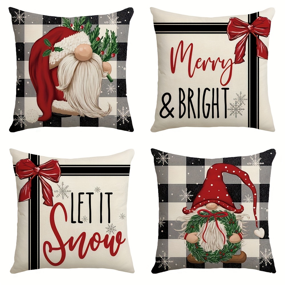 4pcs Christmas Pattern Throw Pillow Covers, Zippered Polyester Cushion Cases For Sofa, Bed, Car, Living Room Home Decor - Machine Washable
4pcs Christmas Pattern Throw Pillow Covers, Zippered Polyester Cushion Cases For Sofa, Bed, Car, Living Room Home Decor - Machine Washable