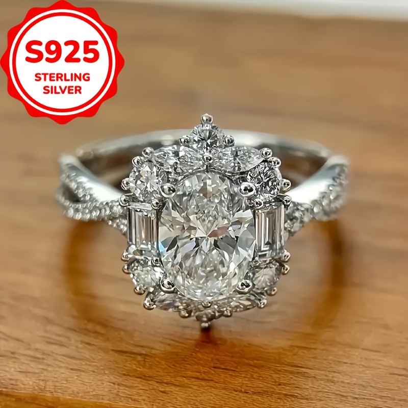Sterling Silver S925 Bohemian Luxe Style Goose Egg Shaped Engagement Ring For Women, Proposal And Wedding Jewelry
Sterling Silver S925 Bohemian Luxe Style Goose Egg Shaped Engagement Ring For Women, Proposal And Wedding Jewelry