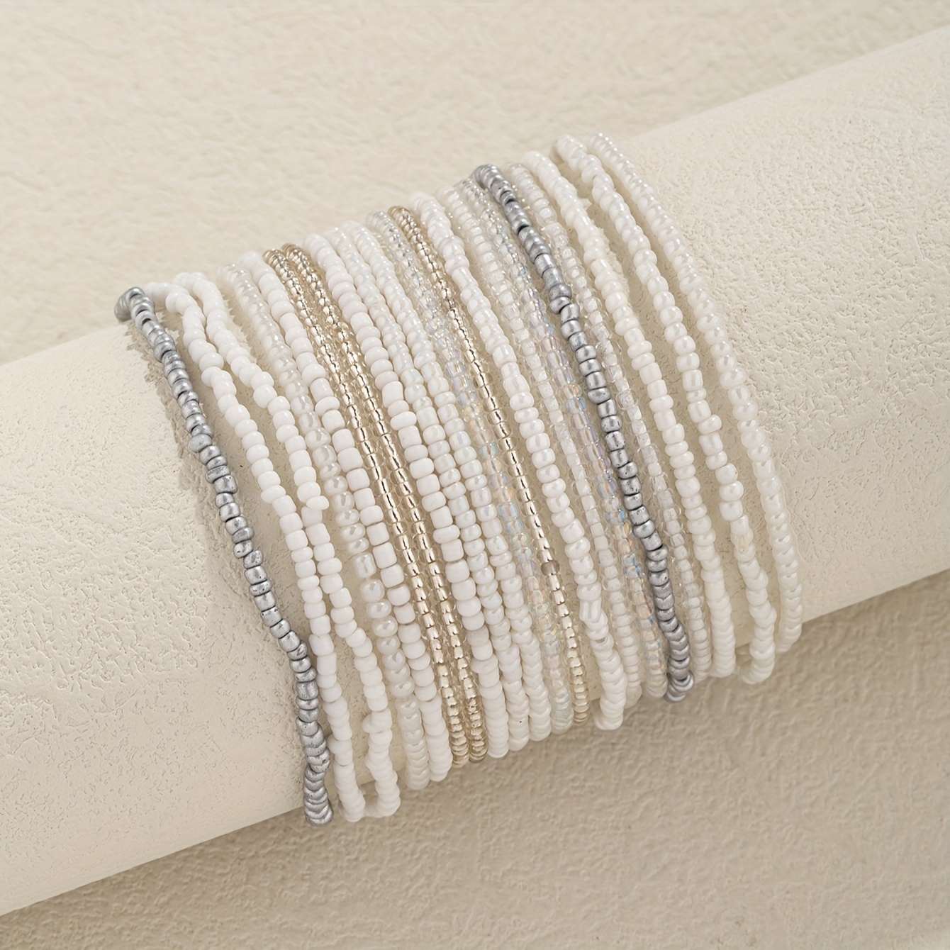 20pc White Color Mini Seed Beads Beaded Bracelet Set Niche Design Stackable Hand String Jewelry Set
20pc White Color Mini Seed Beads Beaded Bracelet Set Niche Design Stackable Hand String Jewelry Set