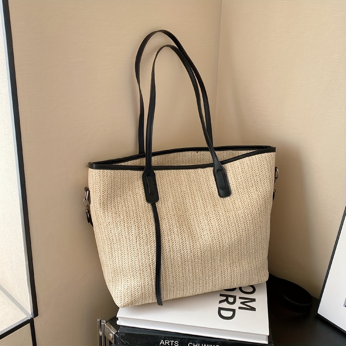 Boho Style Woven Tote Bag, Paper Straw Woven Beach Bag, Casual Shoulder Bag For Travel Vacation, Shopping
Boho Style Woven Tote Bag, Paper Straw Woven Beach Bag, Casual Shoulder Bag For Travel Vacation, Shopping