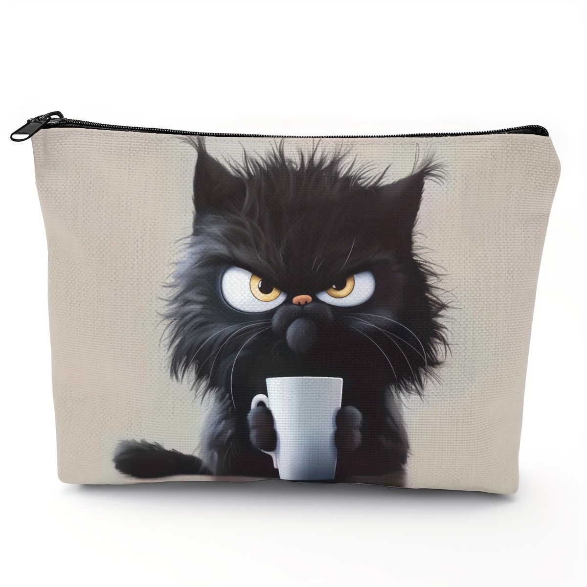 Chic Black Cat & Coffee Print Cosmetic Bag - Lightweight, Zippered Makeup Organizer For Travel | Versatile Toiletry Pouch For Men & Women
Chic Black Cat & Coffee Print Cosmetic Bag - Lightweight, Zippered Makeup Organizer For Travel | Versatile Toiletry Pouch For Men & Women