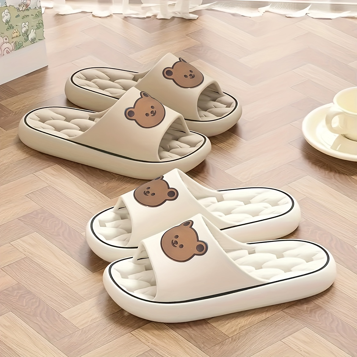 Cute Eva Indoor Slippers - Comfortable, Non-slip Sole, Wear For Bathing & Home , Bear Slippers
Cute Eva Indoor Slippers - Comfortable, Non-slip Sole, Wear For Bathing & Home , Bear Slippers