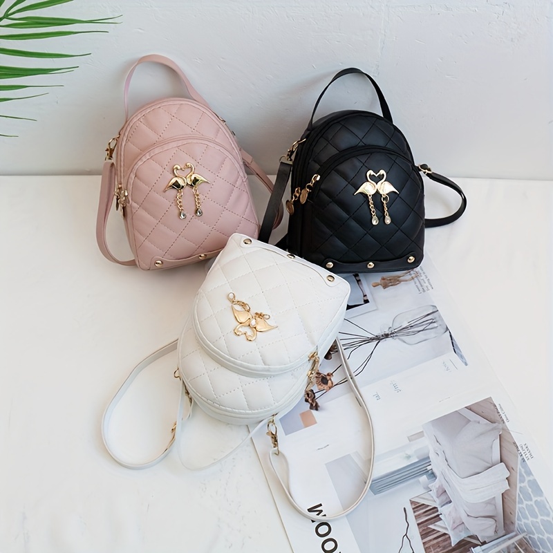 Women' Rattan Backpack, With Charm, Shoulder Bag, Faux Leather With Polyester , Non-washable
Women' Rattan Backpack, With Charm, Shoulder Bag, Faux Leather With Polyester , Non-washable