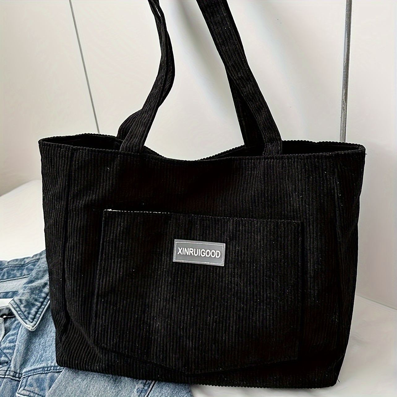 Solid Color Tote Bag, Trendy Shoulder Bag, All- Corduroy Handbag, Women's Classic Purse
Solid Color Tote Bag, Trendy Shoulder Bag, All- Corduroy Handbag, Women's Classic Purse