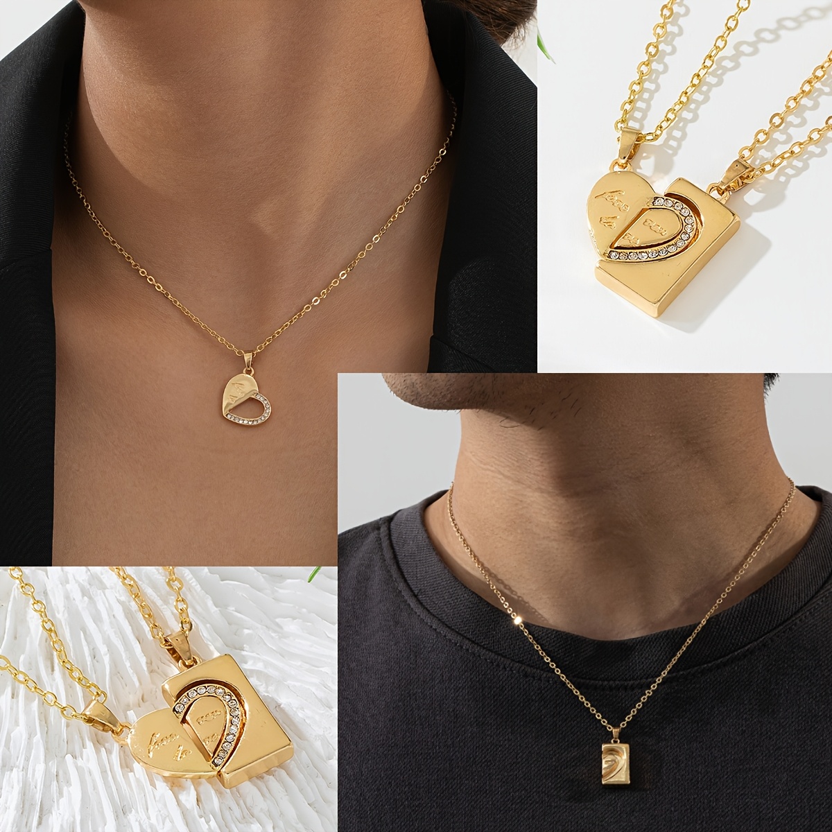 Pendentifs de Mode pour Femmes, de Couple Creux -en-Un, Ensemble Cadeau de Saint-Valentin pour Hommes et Femmes en de Cœur
Pendentifs de Mode pour Femmes, de Couple Creux -en-Un, Ensemble Cadeau de Saint-Valentin pour Hommes et Femmes en de Cœur