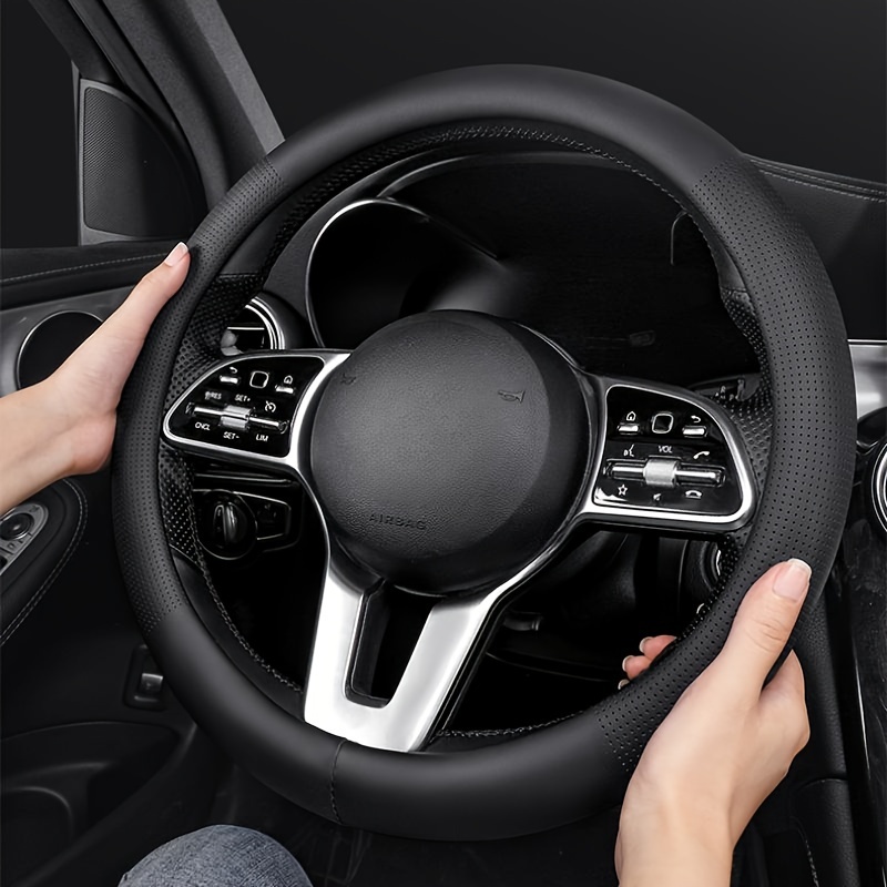 Ultra-thin Leather Steering Wheel Cover With Non-slip Breathable Design, Round And D-shaped , - Men' Interior Accessory, Car Interior Accessory|performance Driving Gear|breathable Design
Ultra-thin Leather Steering Wheel Cover With Non-slip Breathable Design, Round And D-shaped , - Men' Interior Accessory, Car Interior Accessory|performance Driving Gear|breathable Design
