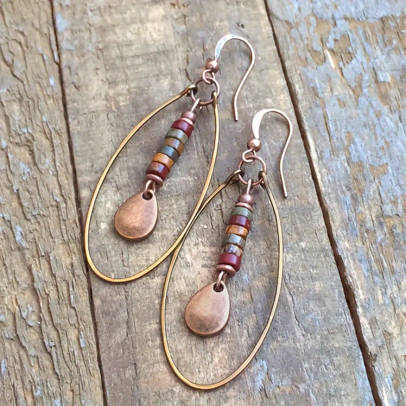 1 Pair Natural Stone Retro Bohemian Ethnic Copper Earrings Party Holiday, Earrings For Women, Jewelry, Gift For Mom
1 Pair Natural Stone Retro Bohemian Ethnic Copper Earrings Party Holiday, Earrings For Women, Jewelry, Gift For Mom
