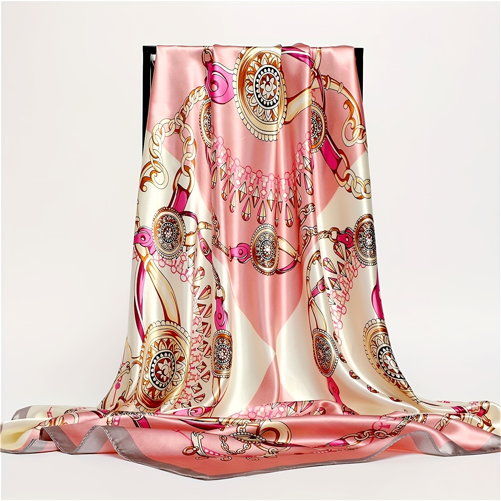 35.43" Simulated Silk Thin Satin Square Scarf Multicolor Printed Sunscreen Shawl Summer Windproof Head Wrap
35.43" Simulated Silk Thin Satin Square Scarf Multicolor Printed Sunscreen Shawl Summer Windproof Head Wrap