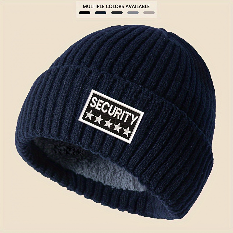Unisex Security Embroidered Knit Beanie Hat - Acrylic Soft Warm Ribbed Winter Skull Cap With Fleece For
Unisex Security Embroidered Knit Beanie Hat - Acrylic Soft Warm Ribbed Winter Skull Cap With Fleece For