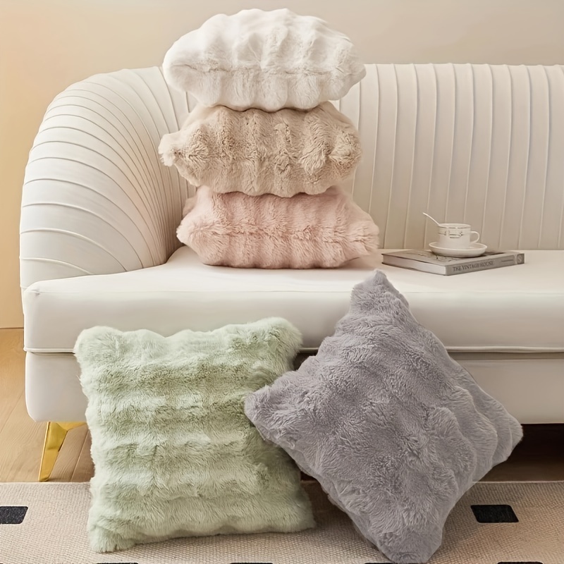 1pc Solid Color Fur Plush Sofa Pillow Short Plush Waist Cushion Decorative Rabbit Velvet Throw Cushion Cover, No Pillow
1pc Solid Color Fur Plush Sofa Pillow Short Plush Waist Cushion Decorative Rabbit Velvet Throw Cushion Cover, No Pillow