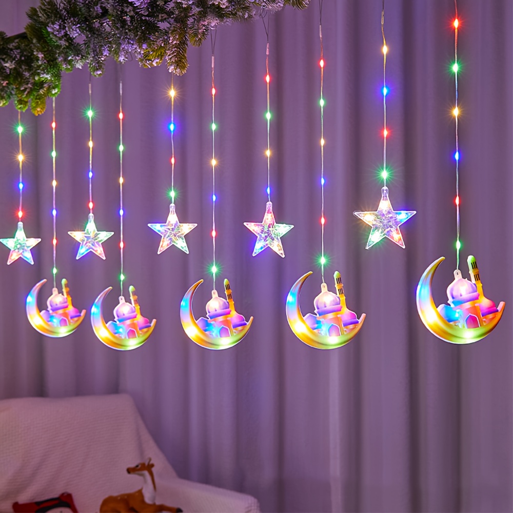 1pc Usb-powered Led Castle Curtain Lights With 8 - Hanging Decor For Eid Al-fitr, Celebrations & Home , Ramadan Decor
1pc Usb-powered Led Castle Curtain Lights With 8 - Hanging Decor For Eid Al-fitr, Celebrations & Home , Ramadan Decor