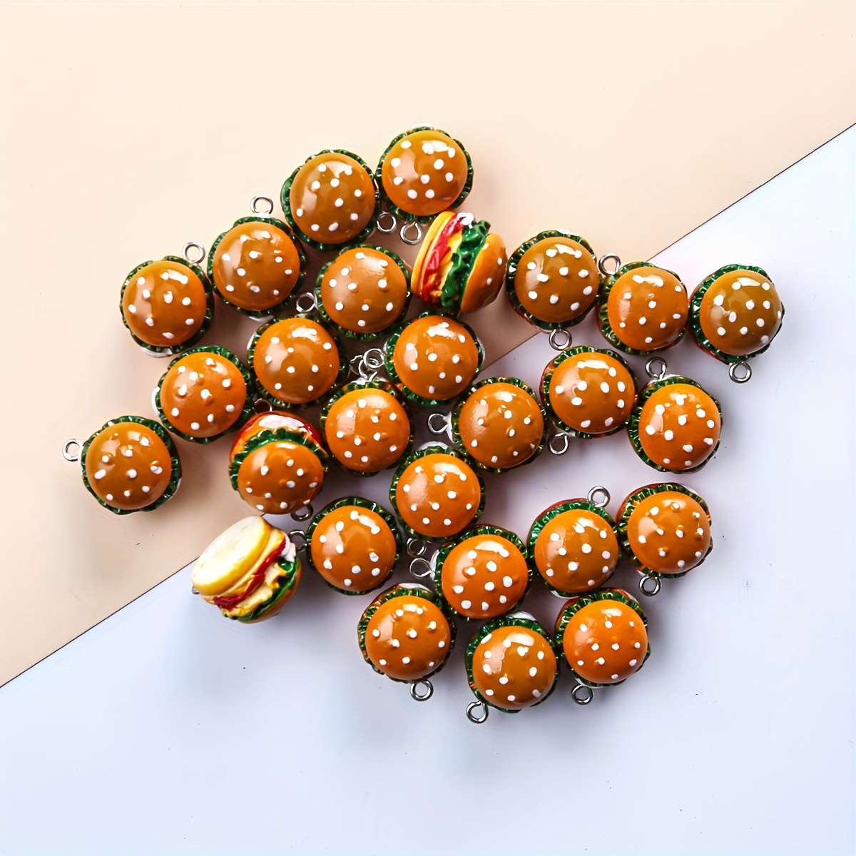 10pcs Resin Burger Pendant Charms, Mini , Diy Crafts Supplies, Cute Food Earrings & Bracelet Accessories, Keychain Making, Artistic Beads For Making
10pcs Resin Burger Pendant Charms, Mini , Diy Crafts Supplies, Cute Food Earrings & Bracelet Accessories, Keychain Making, Artistic Beads For Making