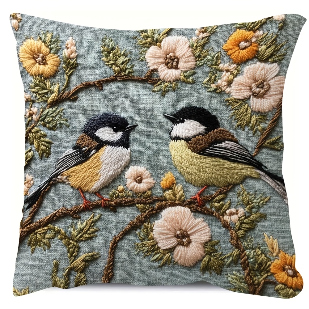 1pc Contemporary Embroidered-style Chickadees & Pillow, 18x18inch, Double-sided Print, Polyester, Machine Washable, Zipper Closure, Decorative Cushion Cover For Room Types (no Insert)
1pc Contemporary Embroidered-style Chickadees & Pillow, 18x18inch, Double-sided Print, Polyester, Machine Washable, Zipper Closure, Decorative Cushion Cover For Room Types (no Insert)