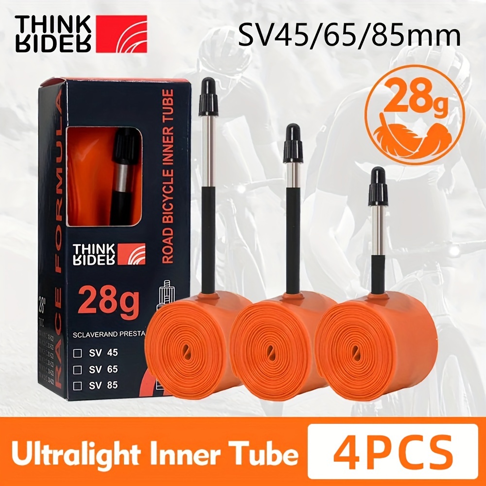 Thinkrider 4pcs 28g Ultralight Bike Inner Tube 700 25 28 Road Bicycle Tpu Tire 45/65/85mm Length French Valve Tube
Thinkrider 4pcs 28g Ultralight Bike Inner Tube 700 25 28 Road Bicycle Tpu Tire 45/65/85mm Length French Valve Tube