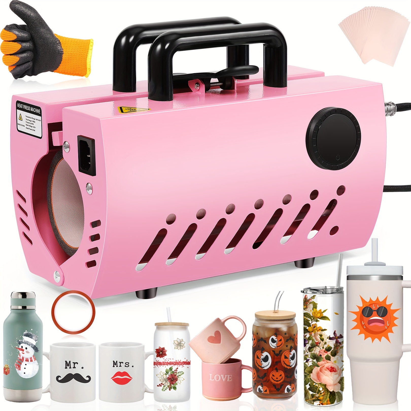 Valentine's Day Diy Gift Heat Press, Pink Mug Press For 20-30oz Blank Skinny Straight Tumblers/11-16oz Ceramic/glass Mugs With /gloves, Valentine's Day Gifts For Couples
Valentine's Day Diy Gift Heat Press, Pink Mug Press For 20-30oz Blank Skinny Straight Tumblers/11-16oz Ceramic/glass Mugs With /gloves, Valentine's Day Gifts For Couples