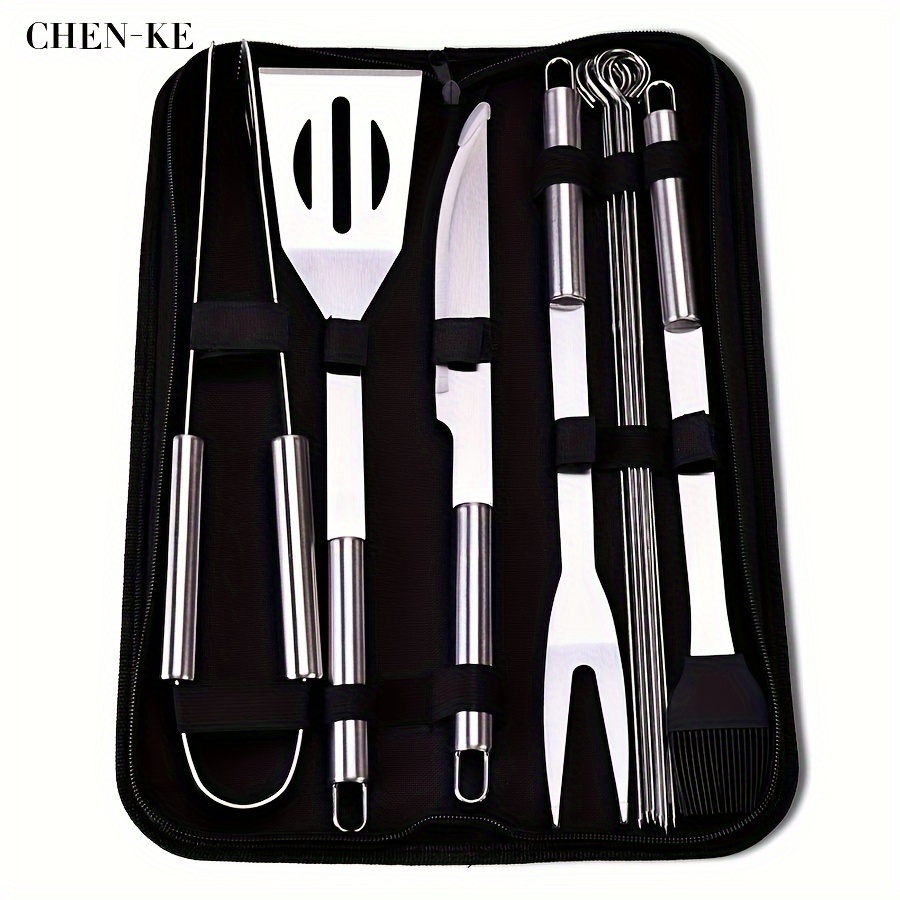 1 Set Of 15-in-1 Stainless Bbq Griddle Accessories Kit, Portable Grill Utensils Set With Spatula, Tong, Skewers, Outdoor & Backyard Barbecue - Family & Friends Bonding
1 Set Of 15-in-1 Stainless Bbq Griddle Accessories Kit, Portable Grill Utensils Set With Spatula, Tong, Skewers, Outdoor & Backyard Barbecue - Family & Friends Bonding