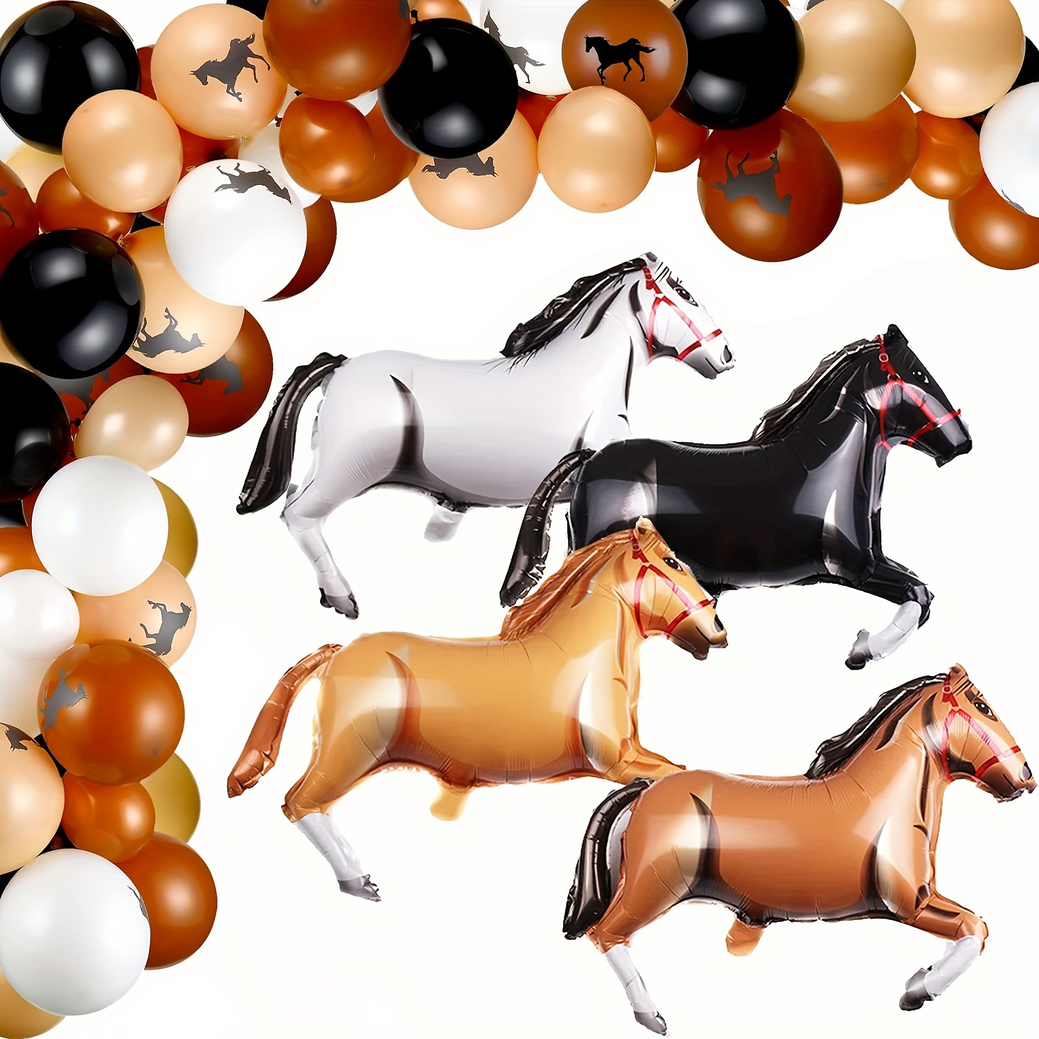 Large Horse Foil Balloons: White, Black, Brown - Animal Theme Party Decorations For Festive Occasions
Large Horse Foil Balloons: White, Black, Brown - Animal Theme Party Decorations For Festive Occasions
