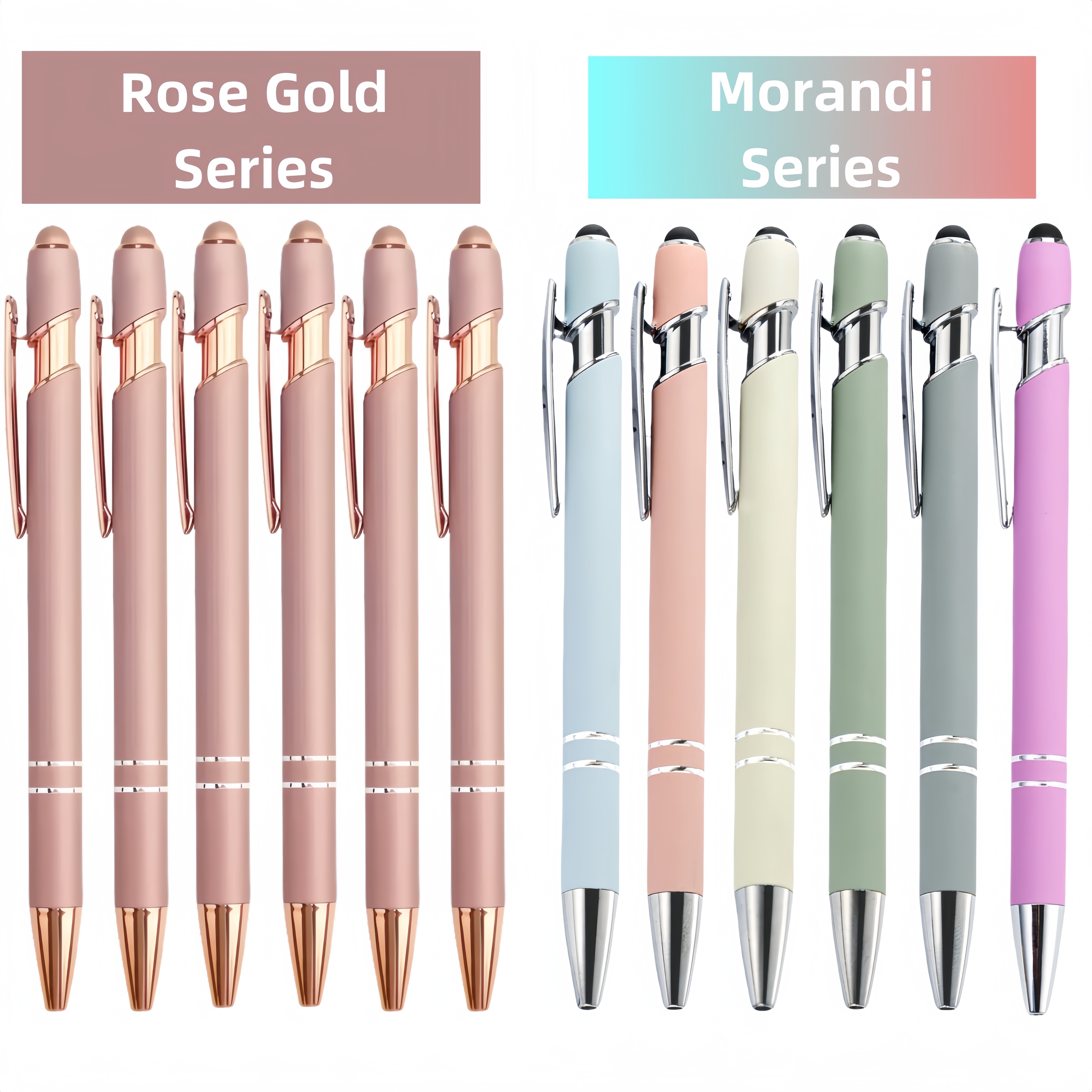 Stylos à bille en métal couleur or rose et Morandi avec en caoutchouc, de 1 mm, adaptés aux téléphones et à écran tactile, idéaux pour , et .
Stylos à bille en métal couleur or rose et Morandi avec en caoutchouc, de 1 mm, adaptés aux téléphones et à écran tactile, idéaux pour , et .