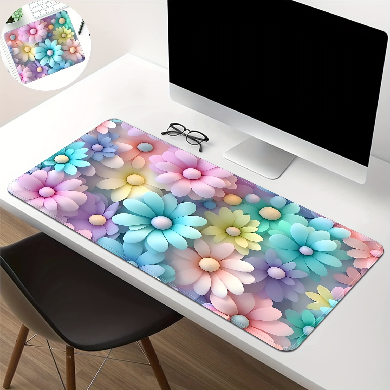 Large Floral Mouse Pad – Non-slip Rubber, Washable Desk Mat For Office & Gaming, Vibrant Pink, Blue, Yellow, Purple Flowers On Green Background, Desk Decoration & Holiday Gifts, Mouse Pads For Desk
Large Floral Mouse Pad – Non-slip Rubber, Washable Desk Mat For Office & Gaming, Vibrant Pink, Blue, Yellow, Purple Flowers On Green Background, Desk Decoration & Holiday Gifts, Mouse Pads For Desk