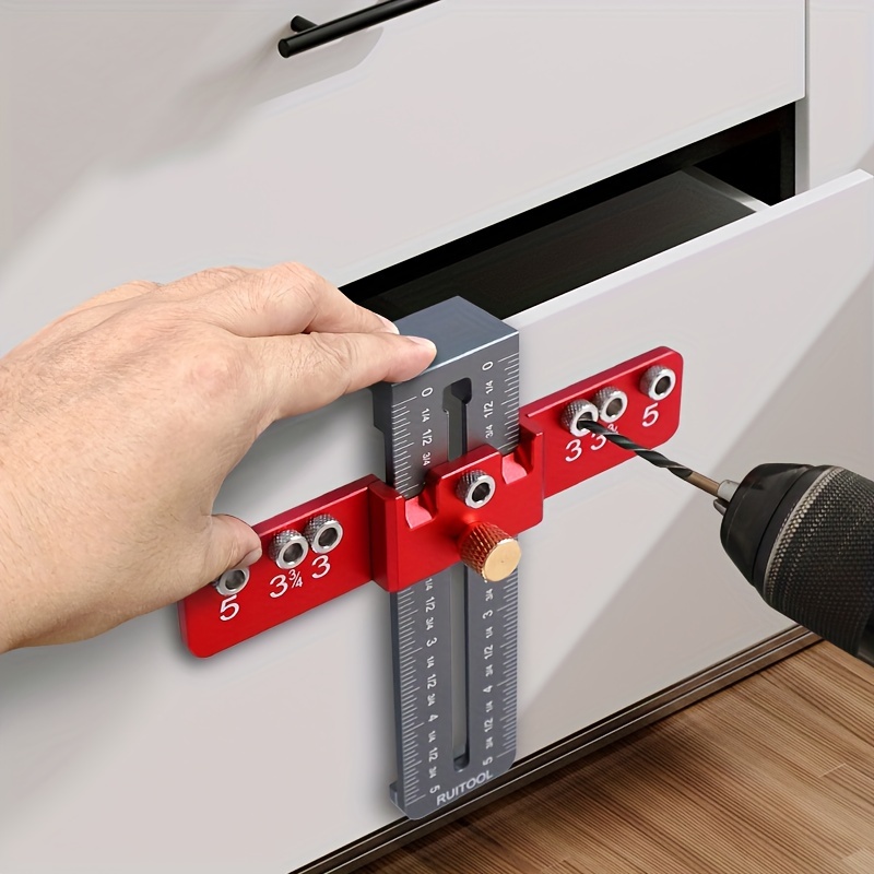 Cabinet Hardware Jig Adjustable Self Centering Handle Punch Locator Drill Guide Aluminum Alloy Inch Cabinet Template Tool For Door Drawer Front Knobs Pull Handles Installation
Cabinet Hardware Jig Adjustable Self Centering Handle Punch Locator Drill Guide Aluminum Alloy Inch Cabinet Template Tool For Door Drawer Front Knobs Pull Handles Installation