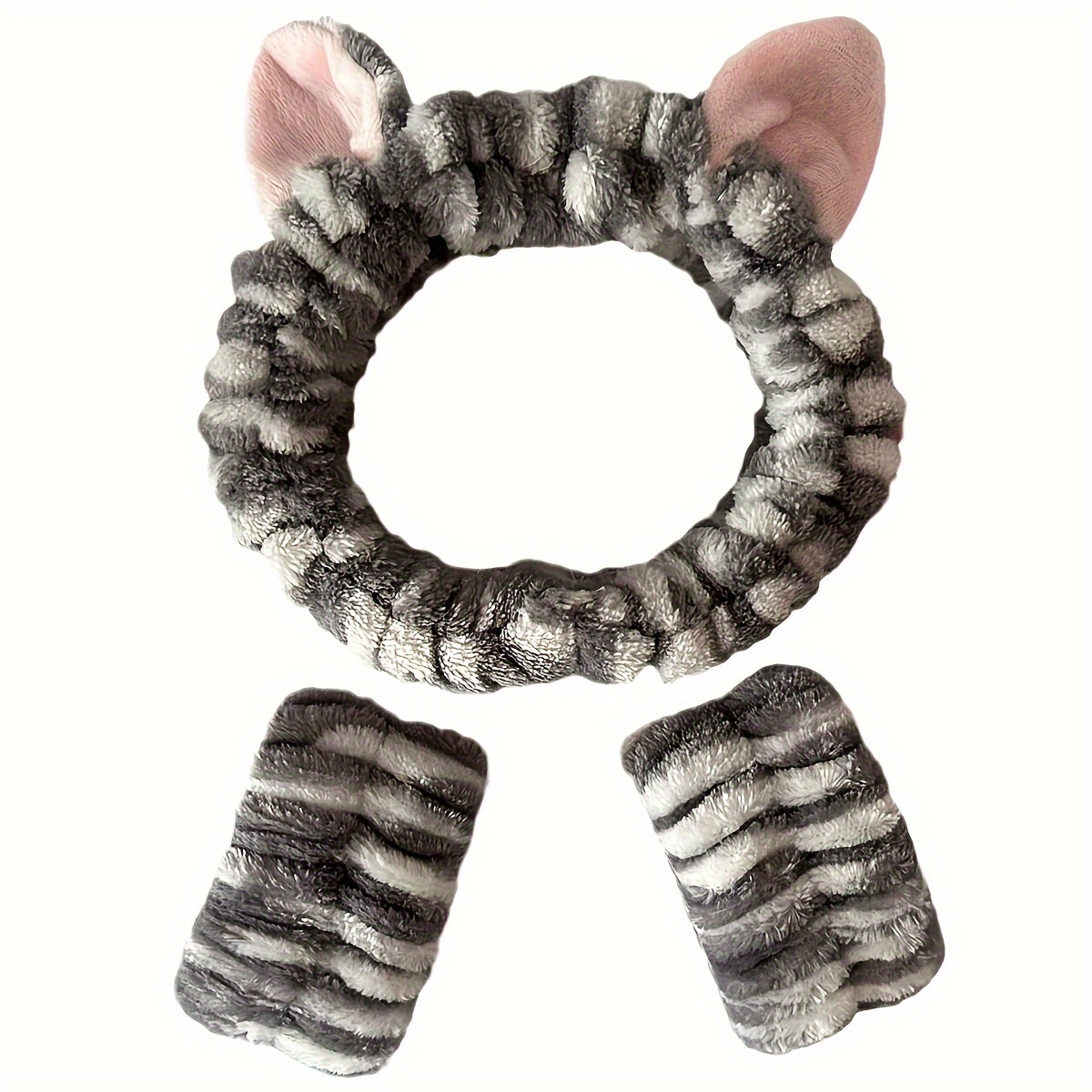 3pcs Cute Plush Cat Ear Headband & Wristbands Set - Leopard Print Flannel, Face Washing & Makeup, Moisture-resistant
3pcs Cute Plush Cat Ear Headband & Wristbands Set - Leopard Print Flannel, Face Washing & Makeup, Moisture-resistant