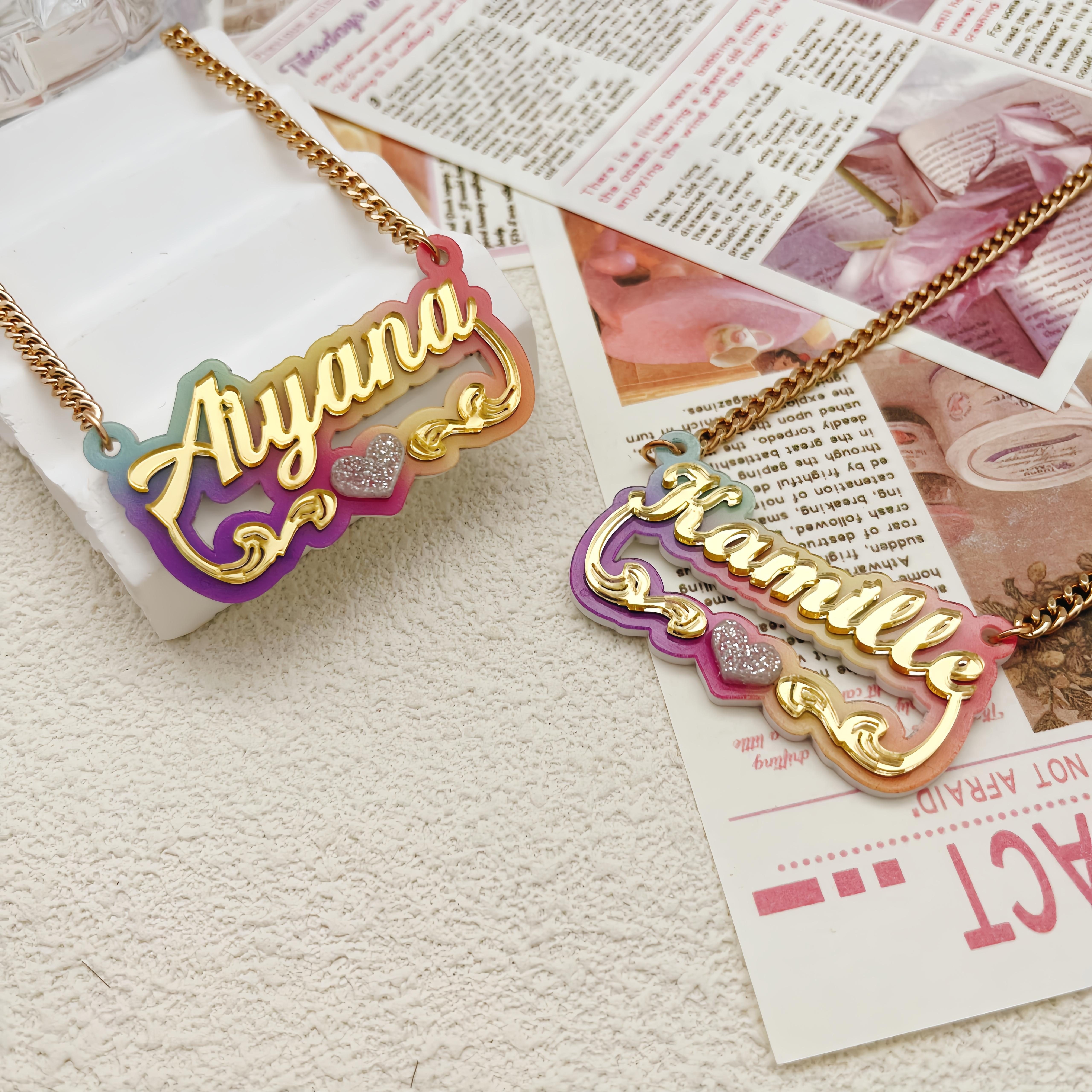 Customized Acrylic Gradient Rainbow Name Name Tag Pendant Necklace Birthday Gift For Women
Customized Acrylic Gradient Rainbow Name Name Tag Pendant Necklace Birthday Gift For Women