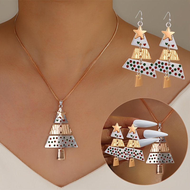 1pcs Christmas Tree Pendant Necklace For Women, Charm Pine Pendant Necklace, Costume Jewelry Gift, Jewelry For Women, New Year Gifts
1pcs Christmas Tree Pendant Necklace For Women, Charm Pine Pendant Necklace, Costume Jewelry Gift, Jewelry For Women, New Year Gifts