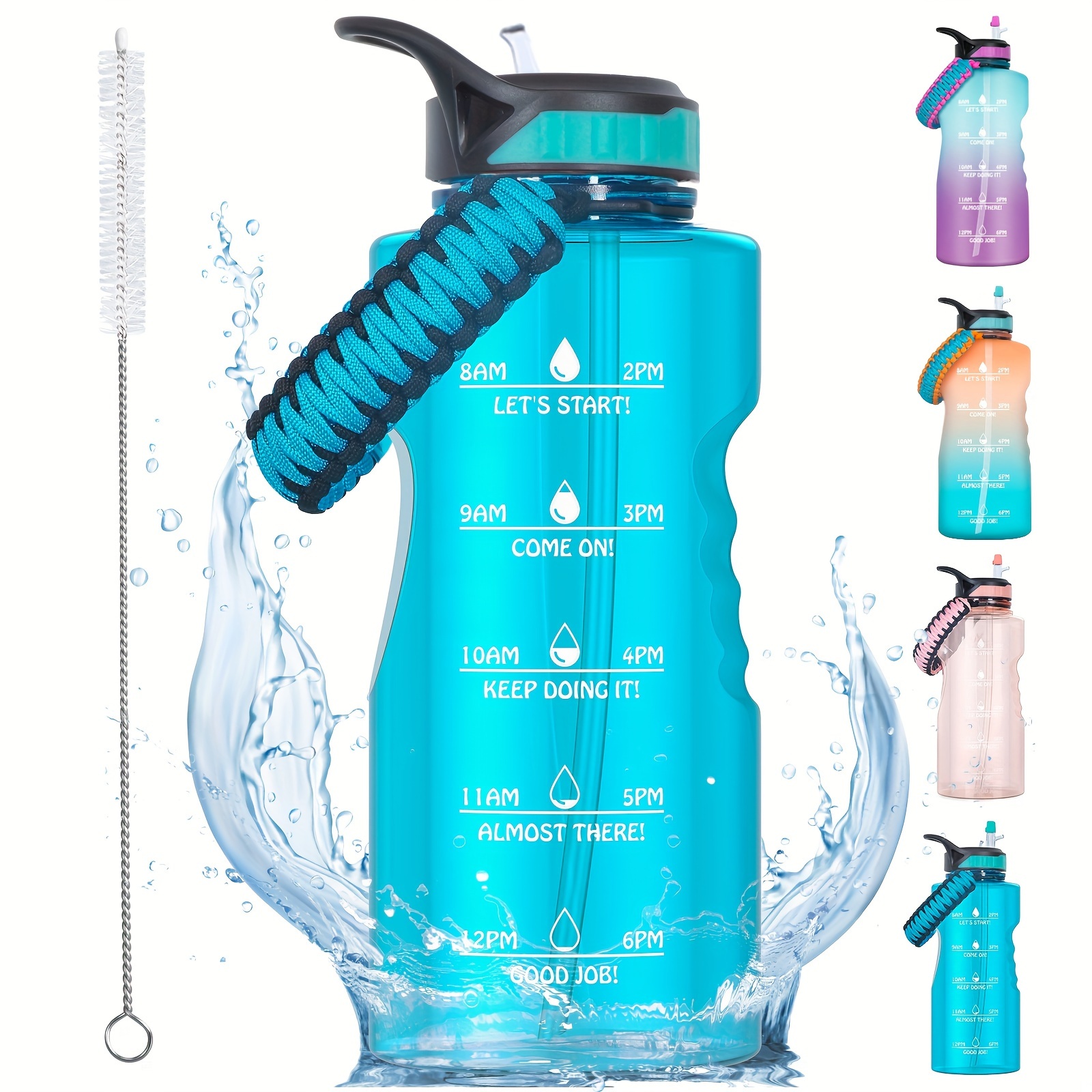 Akaso Half Gallon/64oz Motivational Water Bottle With Straw & Time Marker, Leakproof Tritan Bpa Free Water Jug With Measurements To Ensure You Drink Enough Water (included Straw Brush)
Akaso Half Gallon/64oz Motivational Water Bottle With Straw & Time Marker, Leakproof Tritan Bpa Free Water Jug With Measurements To Ensure You Drink Enough Water (included Straw Brush)