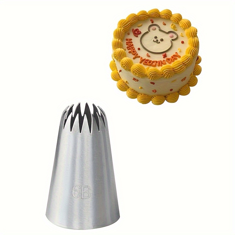 Stainless Steel 6b Piping Tip For Cake Decorating, Professional Food-grade Icing Nozzle For Pastry Diy, Cupcake Buttercream Frosting Decor Tool - Single Pack
Stainless Steel 6b Piping Tip For Cake Decorating, Professional Food-grade Icing Nozzle For Pastry Diy, Cupcake Buttercream Frosting Decor Tool - Single Pack