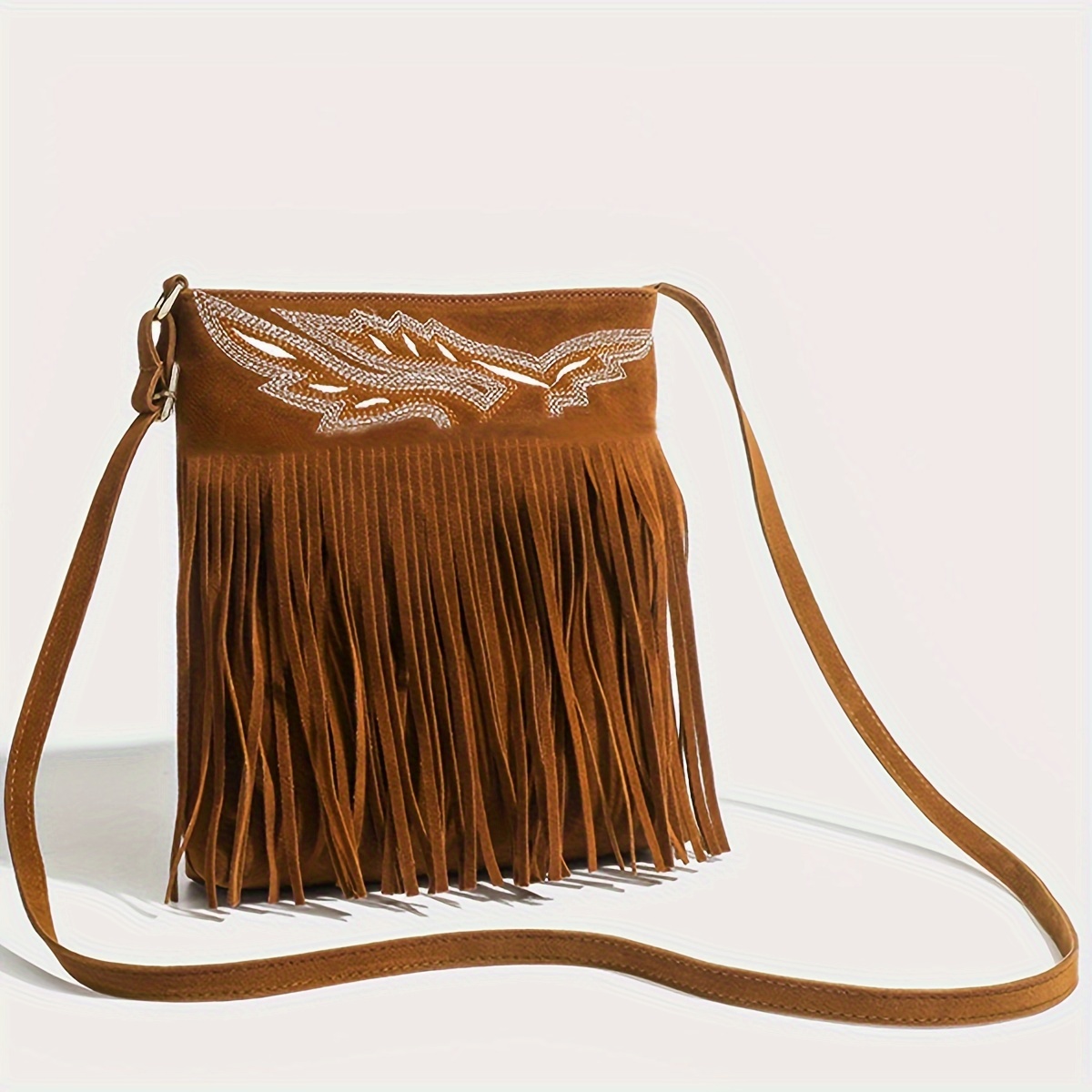 1pc Bohemian Suede Bucket Bag With Detail - Vintage Crossbody Purse For Women, Lightweight & Stylish, In Black, Olive Green, , Small Crossbody Bag
1pc Bohemian Suede Bucket Bag With Detail - Vintage Crossbody Purse For Women, Lightweight & Stylish, In Black, Olive Green, , Small Crossbody Bag