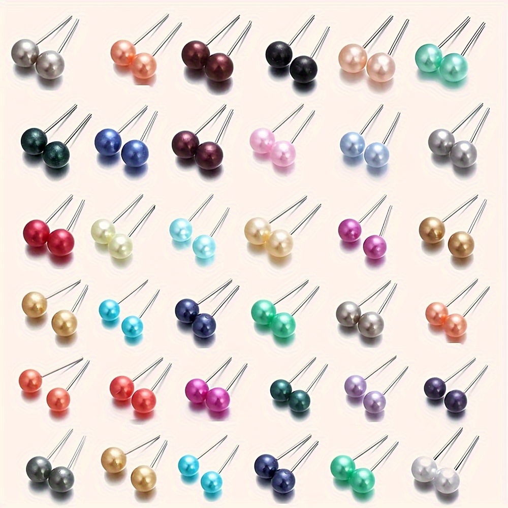 36 Pairs Fake Pearl Earrings Colorful 6mm Stud Earrings Fashion Women Round Pearl Earrings Elegant Earring Set Daily Outfit Earring Set
36 Pairs Fake Pearl Earrings Colorful 6mm Stud Earrings Fashion Women Round Pearl Earrings Elegant Earring Set Daily Outfit Earring Set