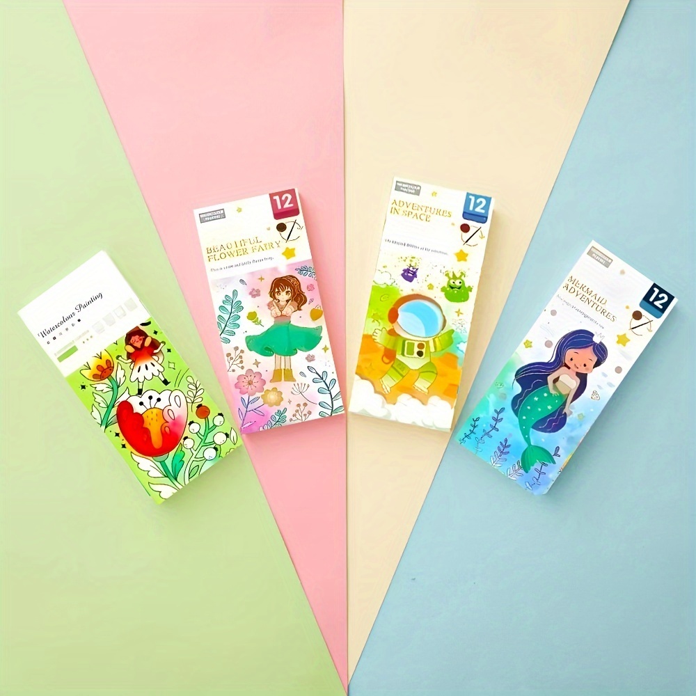 12/24 Page Watercolor Painting Book Set With Pen And Bookmark, Cartoon Coloring Book For Artistic , Travel Kit, Holiday Gift Idea, Painting Supplies
12/24 Page Watercolor Painting Book Set With Pen And Bookmark, Cartoon Coloring Book For Artistic , Travel Kit, Holiday Gift Idea, Painting Supplies