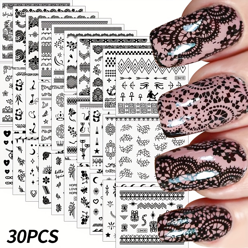 30pcs Nail Art Stickers Moon Star Decals, Geometric Nail Art Supplies For Women And Girls Art Decorations
30pcs Nail Art Stickers Moon Star Decals, Geometric Nail Art Supplies For Women And Girls Art Decorations