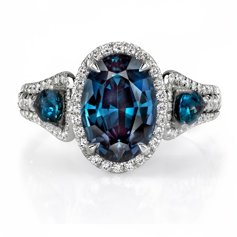1pc Elegant Copper Engagement Ring With Blue Synthetic Cubic Zirconia, Wedding Jewelry For Women, Perfect Gift For Valentine's Day And Anniversaries
1pc Elegant Copper Engagement Ring With Blue Synthetic Cubic Zirconia, Wedding Jewelry For Women, Perfect Gift For Valentine's Day And Anniversaries