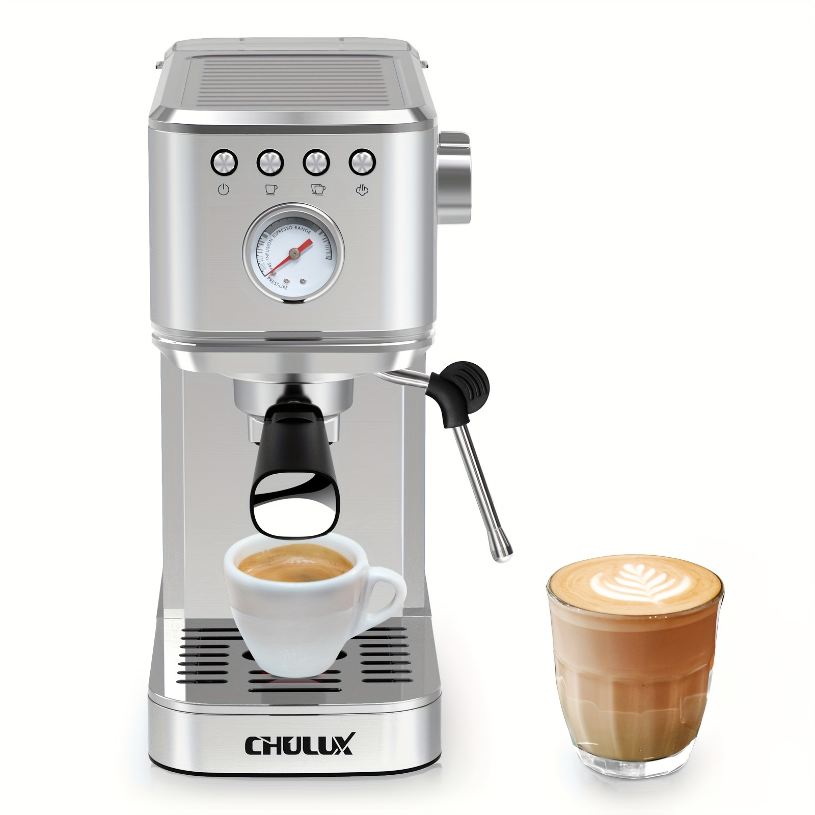 Espresso Machine 20 Bar, Professional Espresso Maker With Milk Frother Wand, Stainless Machine With 42oz Removable Water For Cappuccino, Latte, 1350w
Espresso Machine 20 Bar, Professional Espresso Maker With Milk Frother Wand, Stainless Machine With 42oz Removable Water For Cappuccino, Latte, 1350w