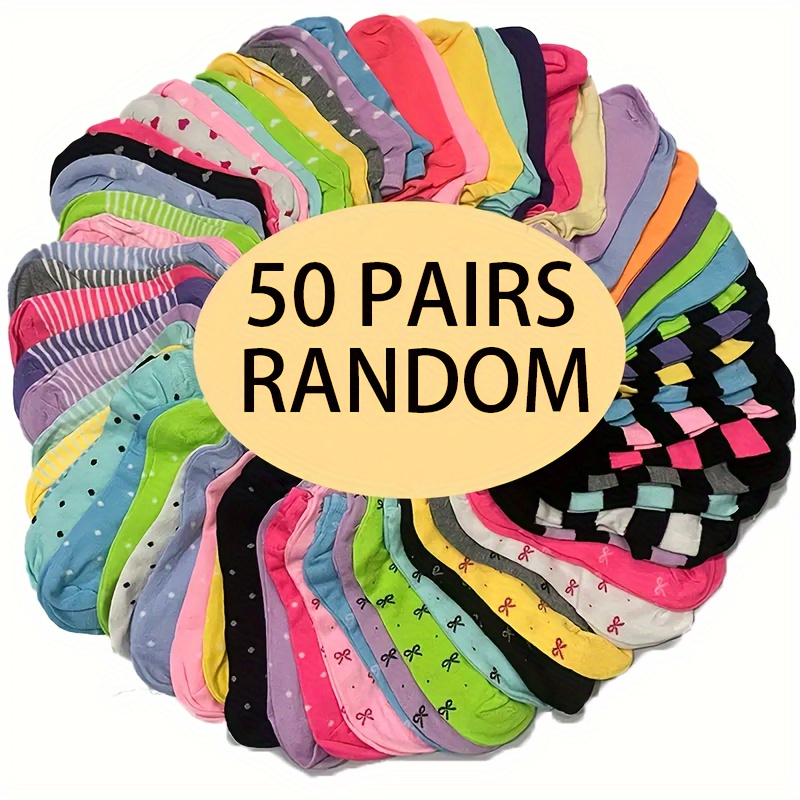 10/30/50 Pairs Random Short Socks, Casual & Breathable Low Cut Ankle Socks, Women's Stockings & Hosiery
10/30/50 Pairs Random Short Socks, Casual & Breathable Low Cut Ankle Socks, Women's Stockings & Hosiery