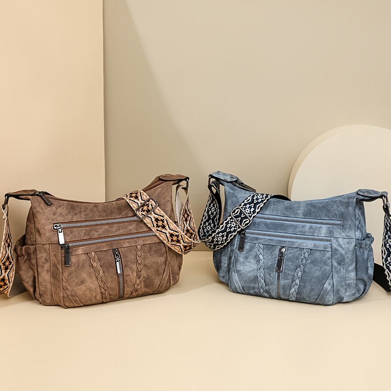 Elegant Vintage Geometric Crossbody Bag For Women, Adjustable Shoulder Strap, Solid Color Casual Sports Shoulder Bag In Gray/blue/brown/black, Pu Material With Polyester
Elegant Vintage Geometric Crossbody Bag For Women, Adjustable Shoulder Strap, Solid Color Casual Sports Shoulder Bag In Gray/blue/brown/black, Pu Material With Polyester