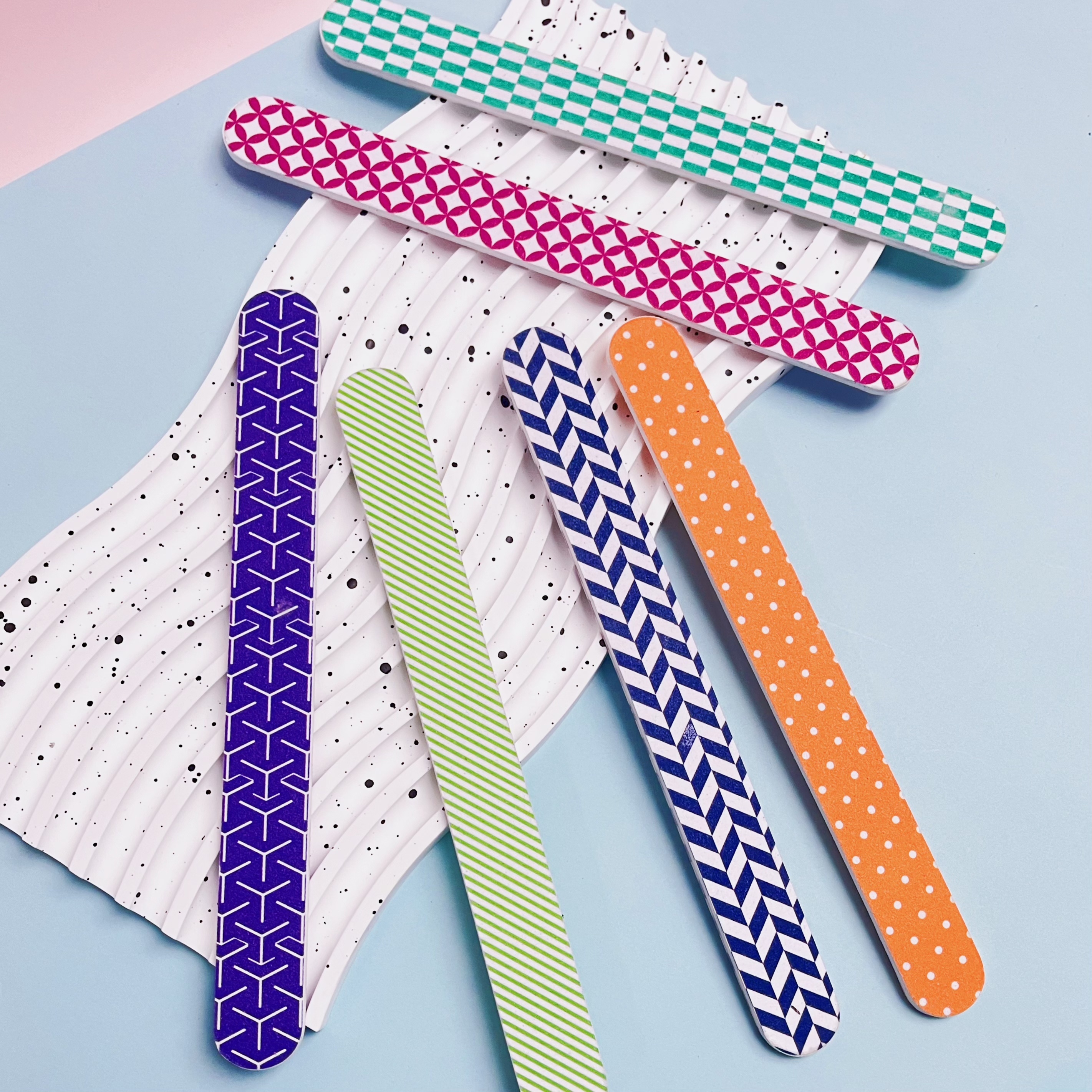6-pack Double-sided Eva Nail File Set, Straight , Printed Pattern, Unscented Nail Care Tools For Manicure And Pedicure
6-pack Double-sided Eva Nail File Set, Straight , Printed Pattern, Unscented Nail Care Tools For Manicure And Pedicure