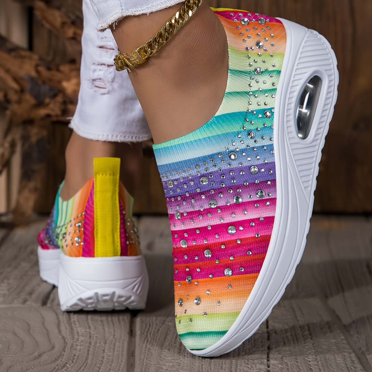 Women' Glitter Sneakers, Breathable Fabric Low Top Casual Shoes With , Comfortable Walking , Slip-on With Plain Toe, Sole - Summer Trendy Footwear
Women' Glitter Sneakers, Breathable Fabric Low Top Casual Shoes With , Comfortable Walking , Slip-on With Plain Toe, Sole - Summer Trendy Footwear
