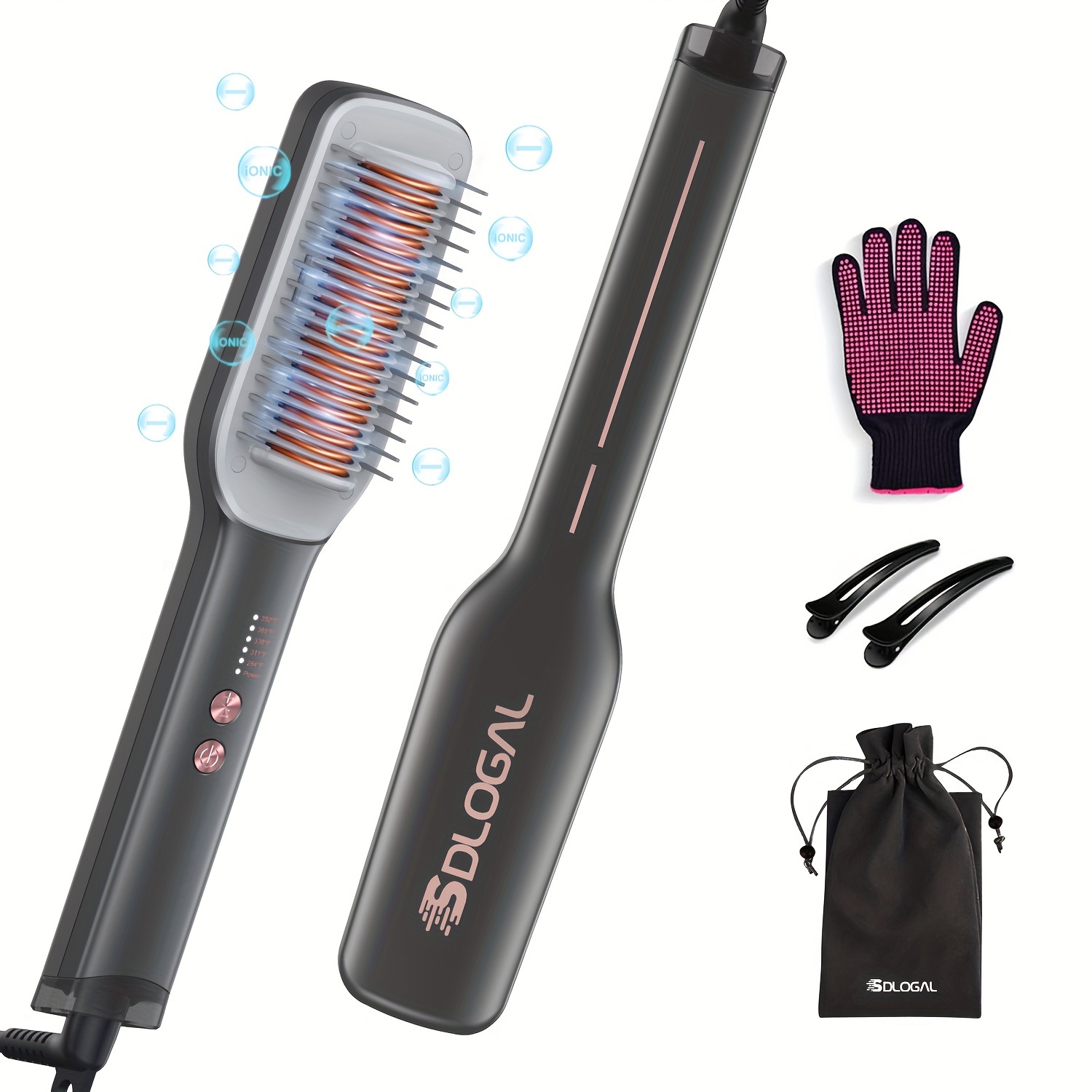 Sdlogal Hair Straightener Brush, Hair Straightener Comb Straightening Brush For Women, With 5 & Fast Heating, Easy And Fast Salon-style, Built-in Double Generators-(black)
Sdlogal Hair Straightener Brush, Hair Straightener Comb Straightening Brush For Women, With 5 & Fast Heating, Easy And Fast Salon-style, Built-in Double Generators-(black)